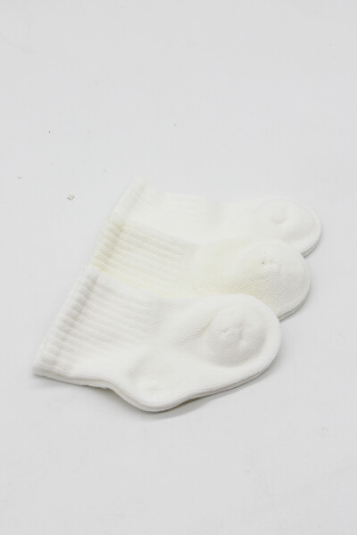 Bistyle 3lü Penye Soket Çorap 10132 Ekru - 3