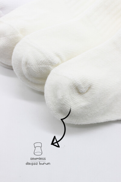 Bistyle 6'Lı Basic Penye Soket Çorap 10101 Ekru - 4