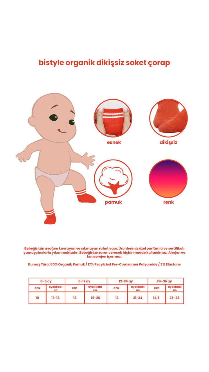 Bistyle 6'Lı Basic Penye Soket Çorap 10101 Beyaz - 2