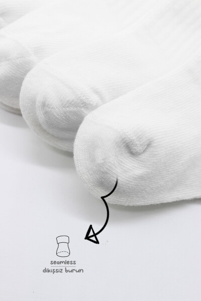 Bistyle 6'Lı Basic Penye Soket Çorap 10101 Beyaz - 4