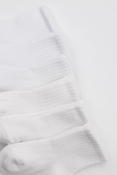 Bistyle 6'Lı Basic Penye Soket Çorap 10101 Beyaz - 5