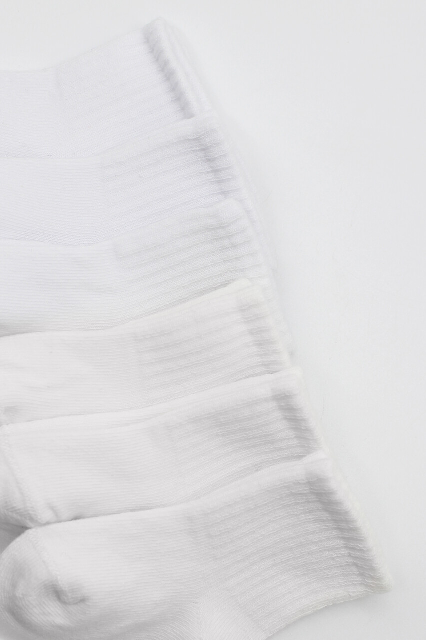 Bistyle 6'Lı Basic Penye Soket Çorap 10101 Beyaz - 5