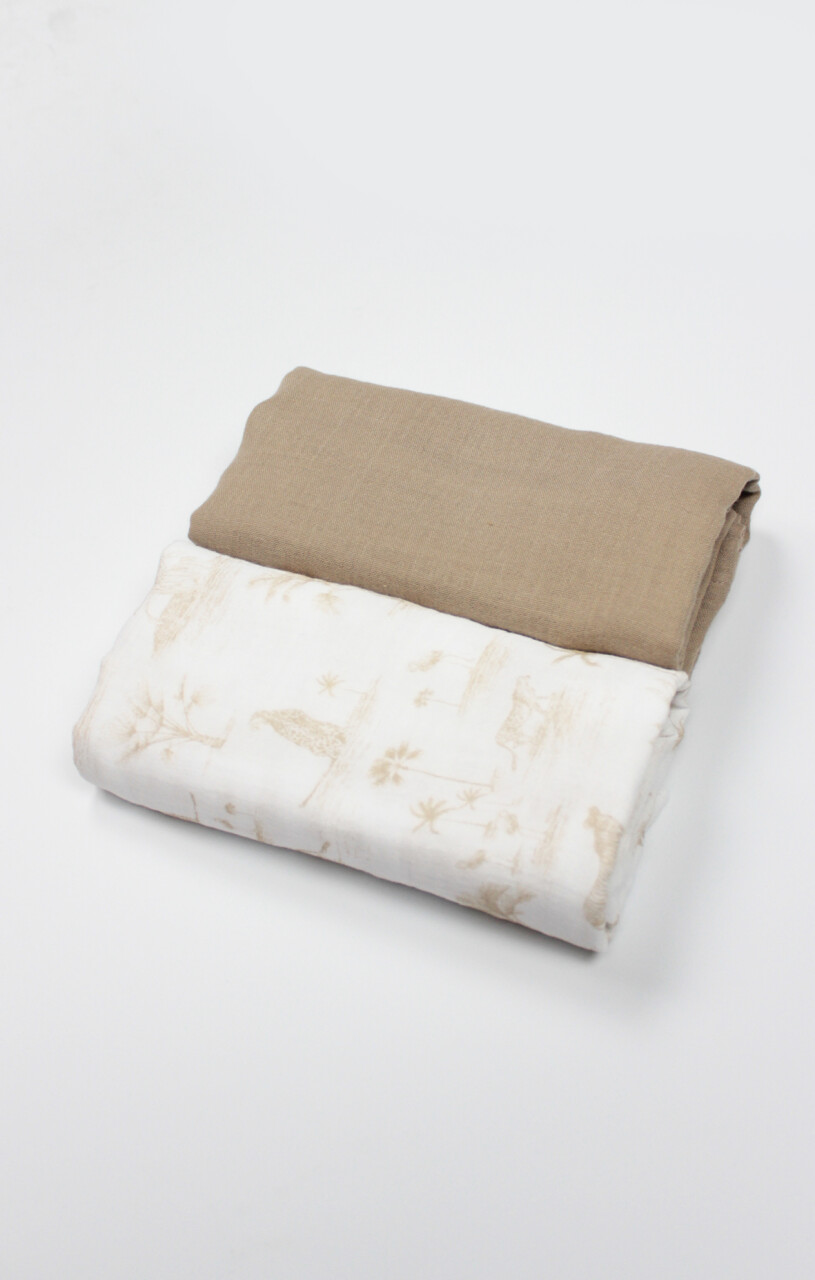 Bistyle 2li Müslin Battaniye Hello Zoo Kutulu 70142 75x75cm Beyaz - 2