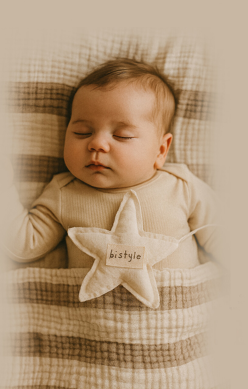 Bistyle Müslin Battaniye Uyku Arkadaşli Pure Life 70156 85x85cm Bej - 1