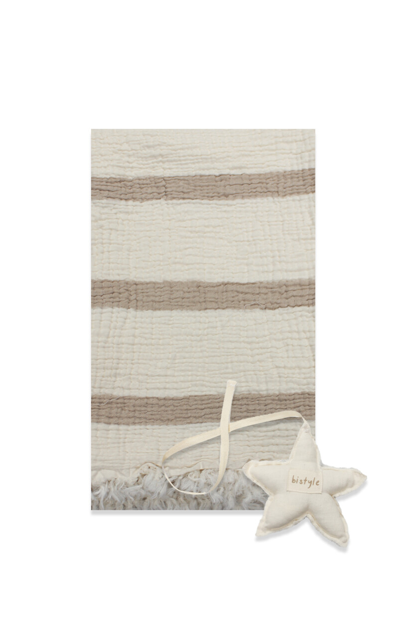 Bistyle Müslin Battaniye Uyku Arkadaşli Pure Life 70156 85x85cm Bej - 5