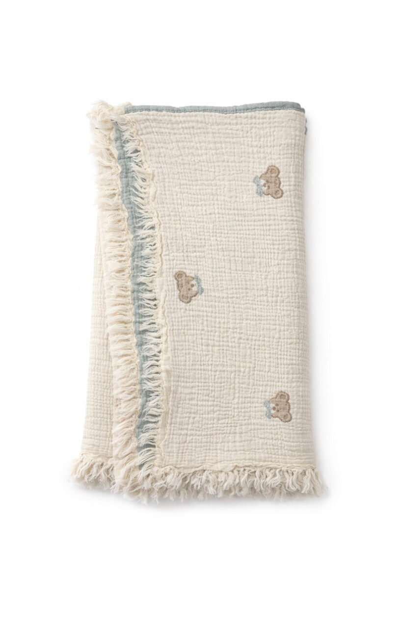 Bistyle Müslin Battaniye Uyku Arkadaşli My Teddy 70157 85x85cm Mint - 5