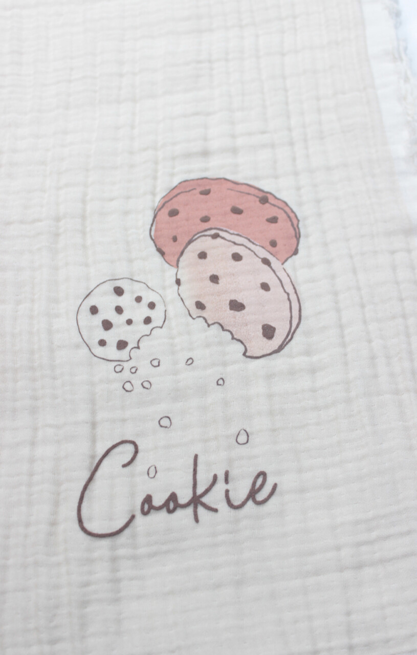 Bistyle Müslin Battaniye 100x200 Cookies Make Happy 70158 Ekru - 2