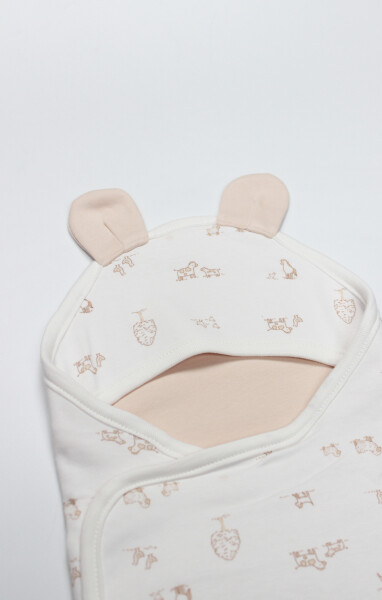 Bistyle Curly Lamb Bel Destekli Kundak 75111 Bej Mavi Ekru - 2