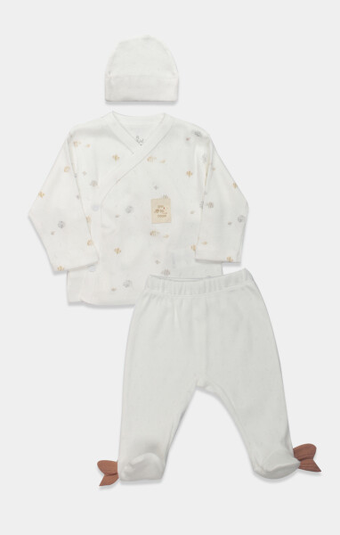 Bistyle 3lü Zıbın Takım Ocean And Starfish 13132 Ekru - Bistyle