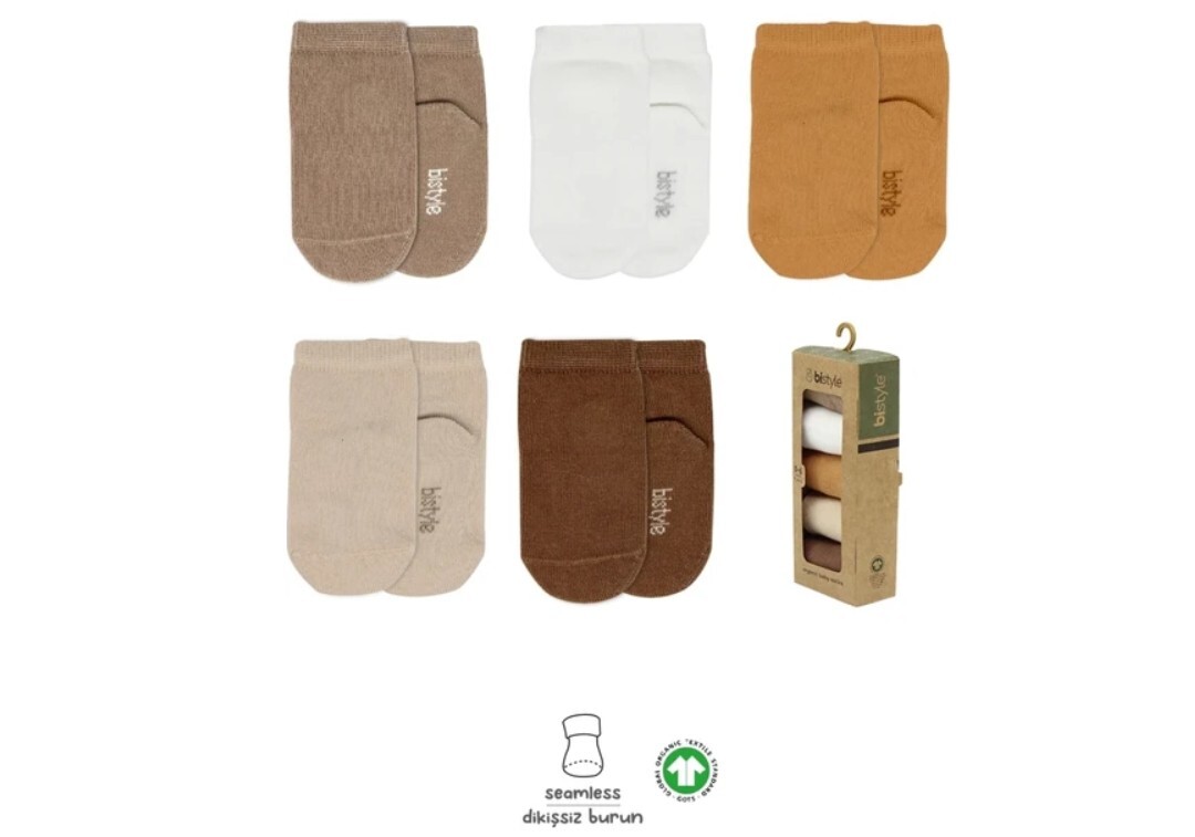 Bistyle 5'li Penye Soket Kutulu Basic Çorap 10131 Asorti - 1