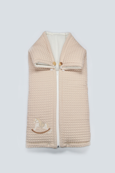 Bistyle Fermuarlı Natural Life Pike Battaniye Boy 70114 Bej - Bistyle