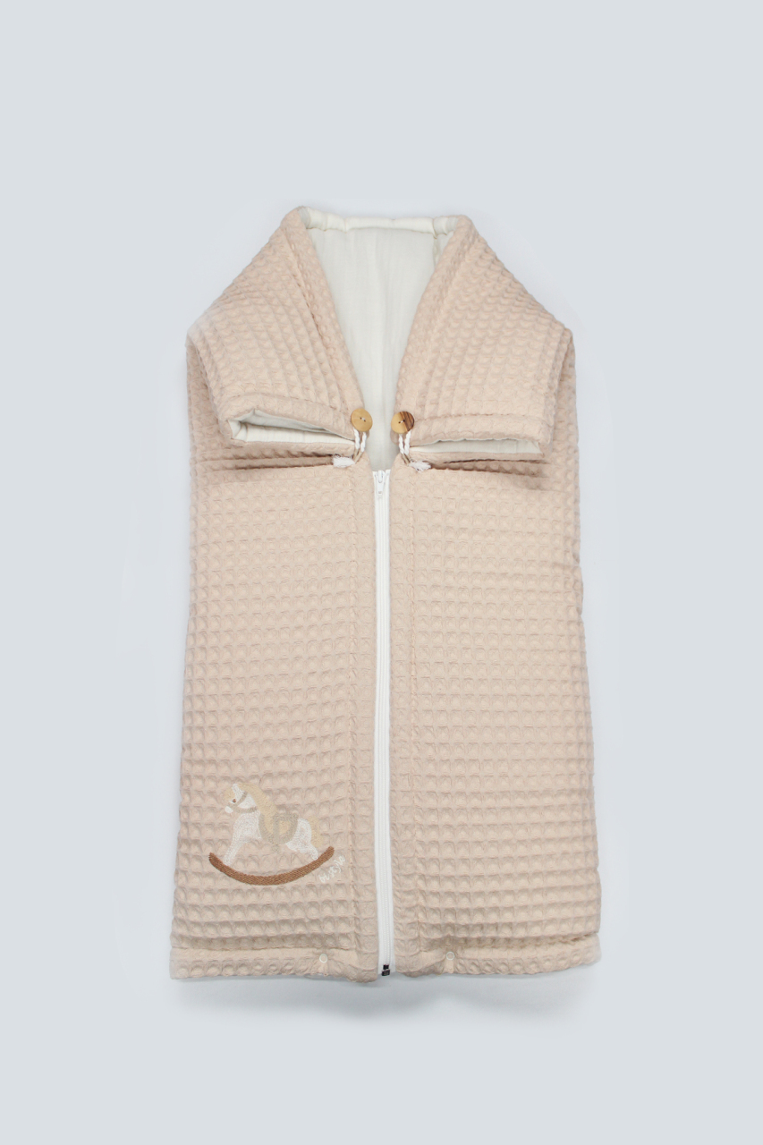 Bistyle Fermuarlı Natural Life Pike Battaniye Boy 70114 Bej - 1