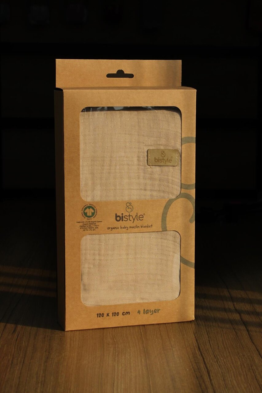Bistyle Müslin Battaniye 120x120 Cm 70101 Bej - 5
