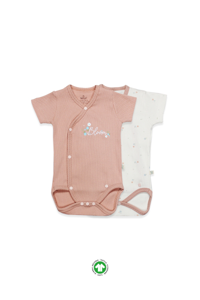 Bistyle Bloom Rose 2'li Yarım Kol Badi 17119 Ekru Gül Kurusu - Bistyle