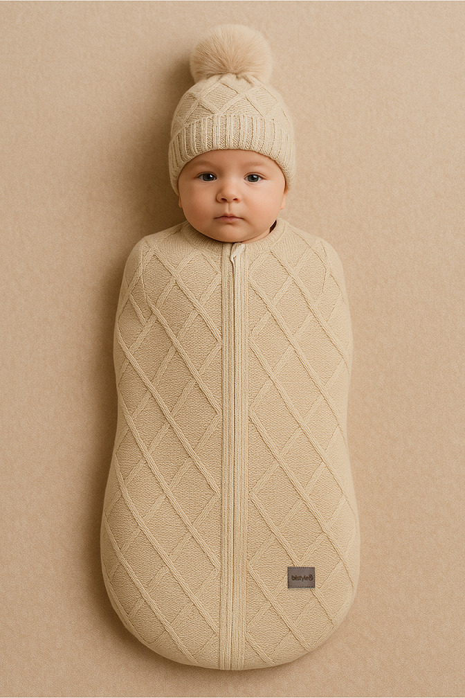 Bistyle Baby İn Swadding Triko Kundak 75108 Bej - 1