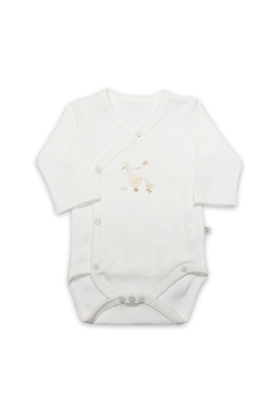Bistyle Kruvaze Body Uzun Kol Welcome Baby Duck 17108 Sarı - Bistyle