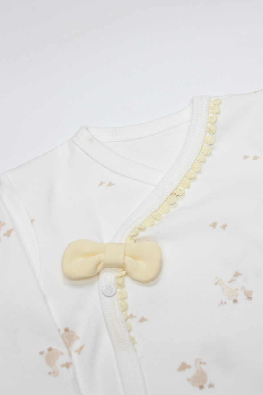 Bistyle 3'lü Zıbın Takım Welcome Baby Duck 13104 Sarı-Ekru - 2