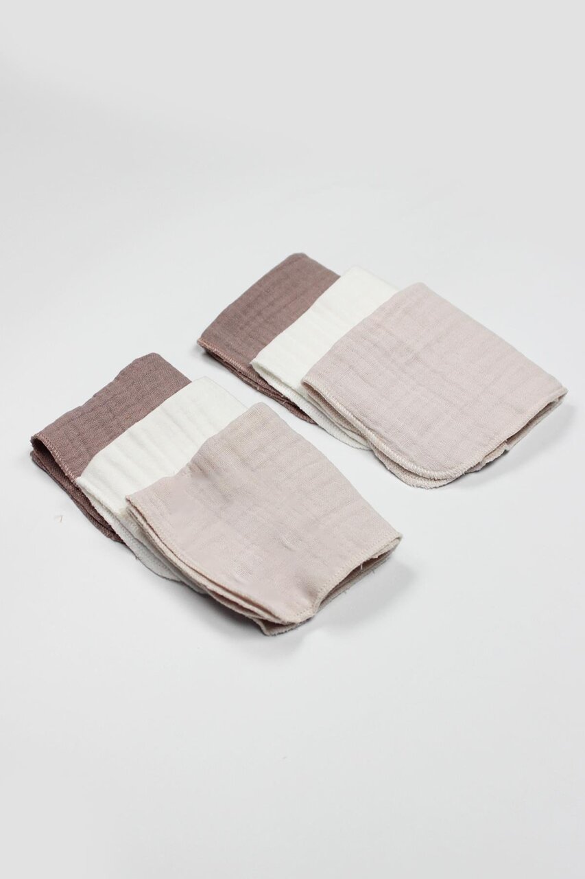 Bistyle 6'lı Müslin Mendil 20x20 cm 90106 Taş Ekru Antrasit - 2