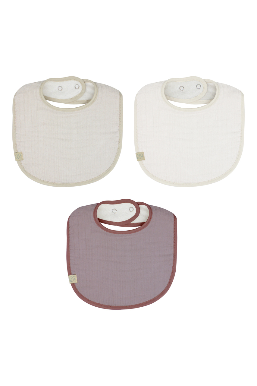 طقم مآزر من الموسلين من Bistyle، 3 قطع، BS60101، لون حجري بيج أنثراسيت - 1