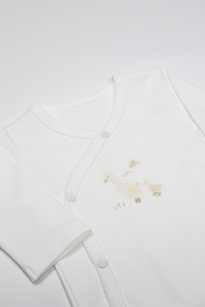 بدلة أطفال ملفوفة بأكمام طويلة بتصميم بطة صغيرة، لون أصفر، رقم الموديل 17108 - 2