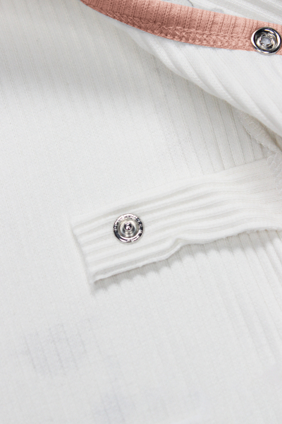 بدلة جسم قصيرة الأكمام من قطعتين من Bistyle Bloom Rose، لون بيج وردي، رقم الموديل 17119 - 5