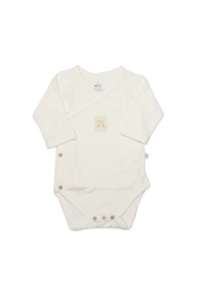 Bistyle Organic Modal Flying Balloons Kruvaze Uzun Kol Body BS17121 Ekru - Bistyle