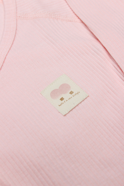 بدلة جسم طويلة الأكمام ملفوفة من قماش مودال عضوي من بايستايل، بتصميم بالونات طائرة، موديل BS17121، لون وردي - 2