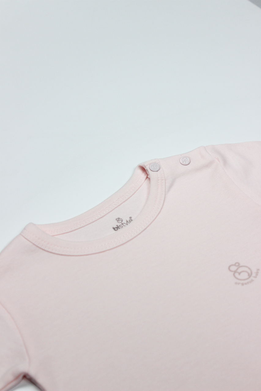 Bistyle Organik Natural Basic Style Yarım Kol Body BS17103 Pembe - 2