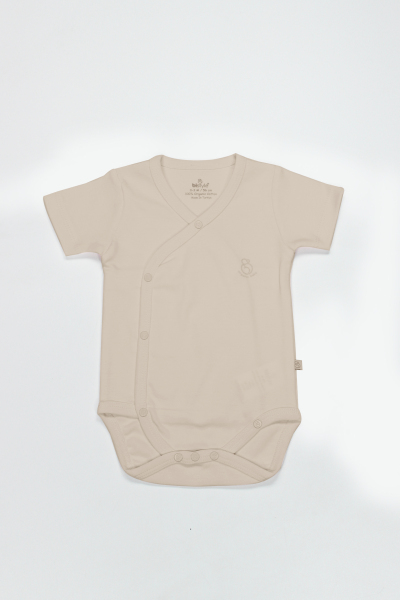 Bistyle Organik Natural Basic Style Kruvaze Yarım Kol Body BS17101 Bej - Bistyle