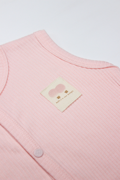 صدرية أطفال من قماش مودال بتصميم بالونات طائرة، موديل BS18110، لون وردي - 2