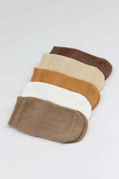 Bistyle 5'li Penye Soket Kutulu Basic Çorap 10131 Bej - 4