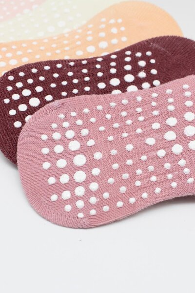 جوارب قطنية مانعة للانزلاق من بايستايل، عبوة من 6 قطع، لون وردي فاتح 20102 - 4