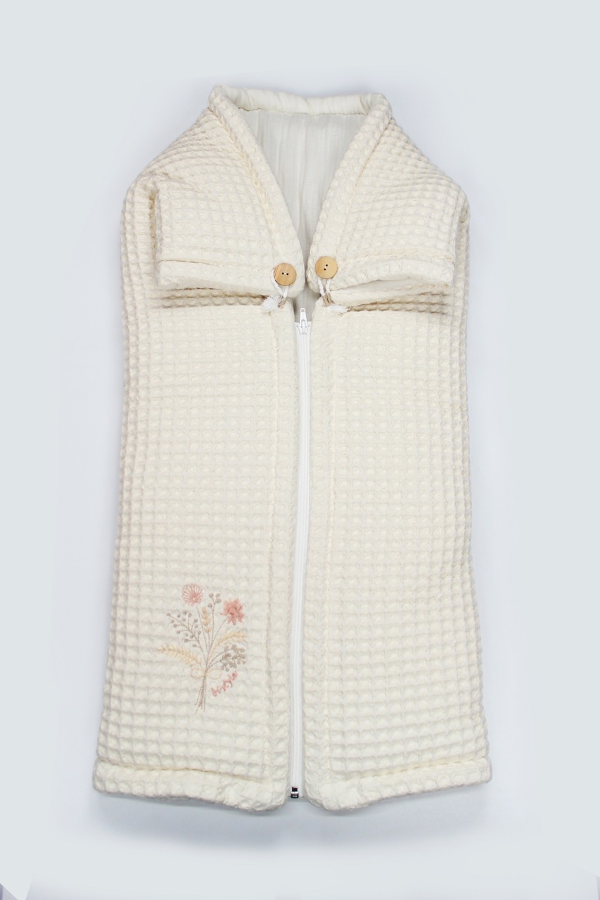 Bistyle Fermuarlı Natural Life Pike Battaniye Girl 70113 Ekru - 1