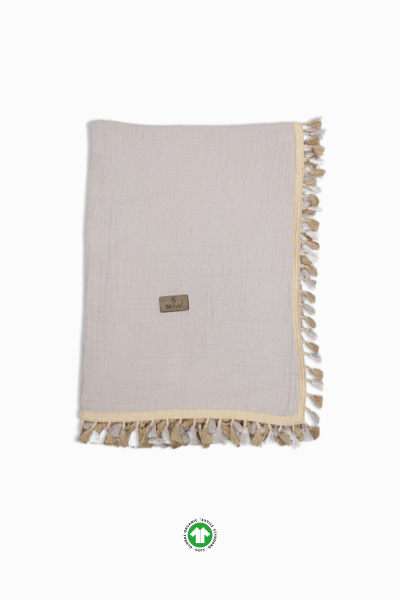 Bistyle Organik Müslin 80x90 Fistolu Battaniye 70112 Taş - Bistyle