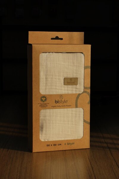 Bistyle Müslin Battaniye 120x120 Cm 70101 Taş - 5