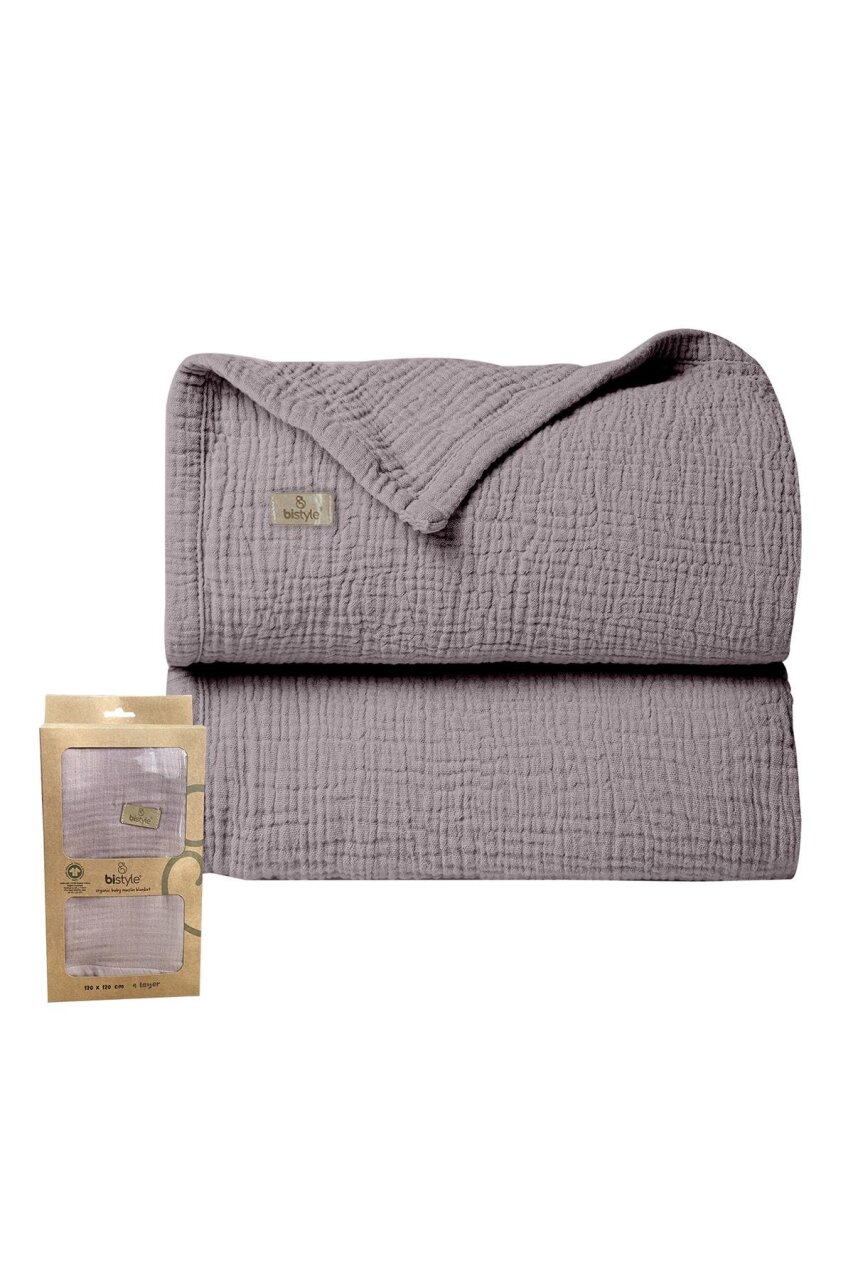 بطانية موسلين ثنائية الطبقات 120×120 سم 70101 أنثراسيت - 1