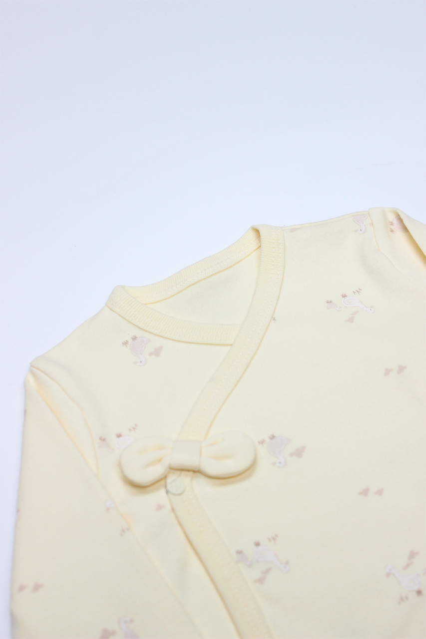 طقم بيستيل مكون من 5 قطع لاستقبال مولود جديد من المستشفى، بتصميم بطة صغيرة، رقم 12103، لون أصفر - 3