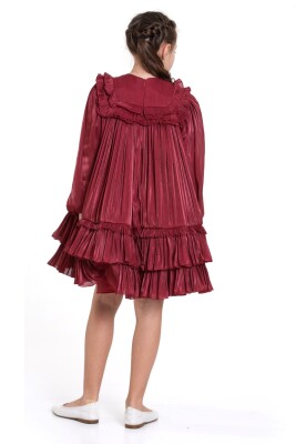 Kız Çocuk Elbise 6-10 Yaş 1056 Bordo - 3