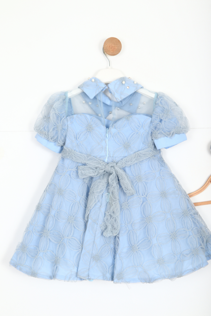 Kız Çocuk Elbise 2-6 Yaş 1713 Mavi - 4