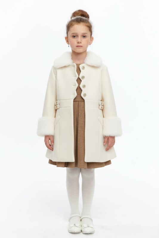 Kız Çocuk Elbise 6-10 Yaş 403 Ekru - Brand Baby