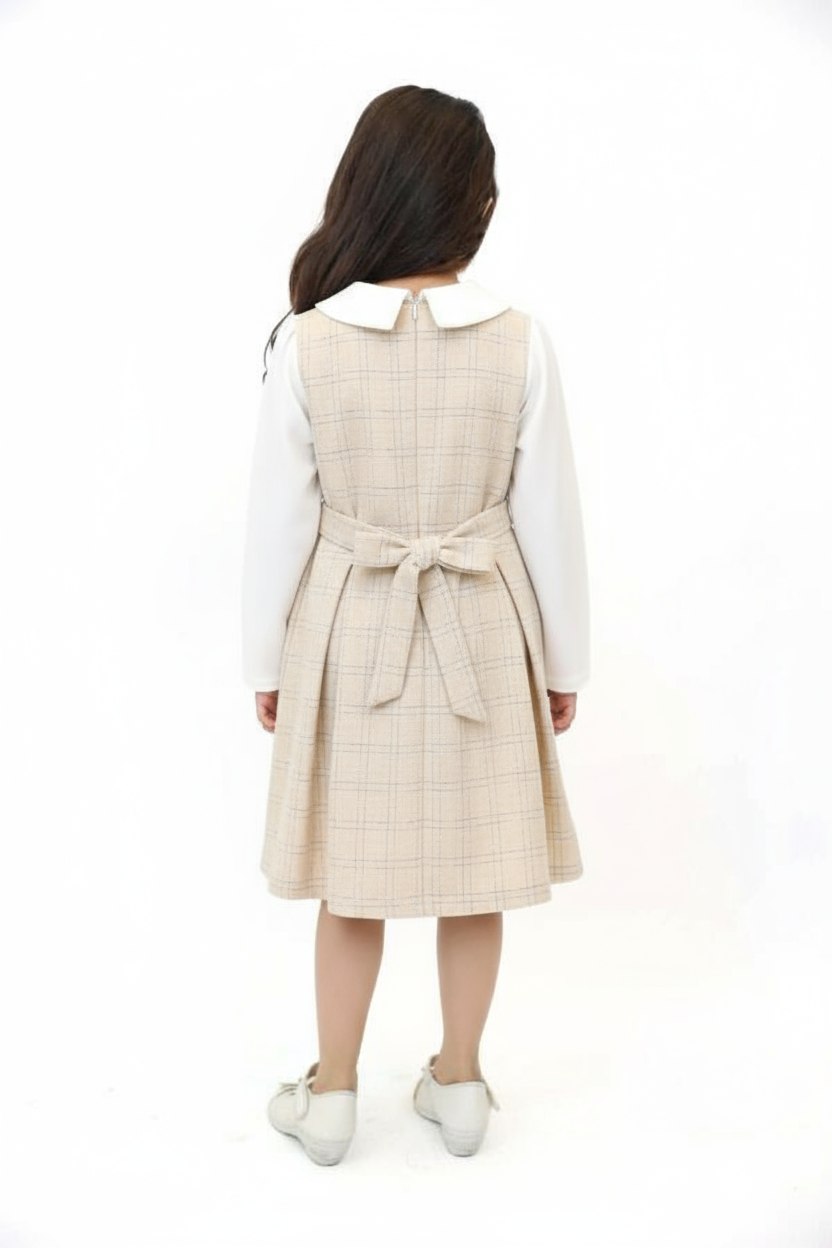 Kız Çocuk Elbise ve Kaban Takmı 2-6 Yaş 400 Haki - 2