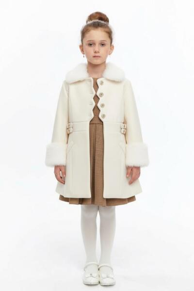 Kız Çocuk Elbise 6-10 Yaş 403 Ekru - 2