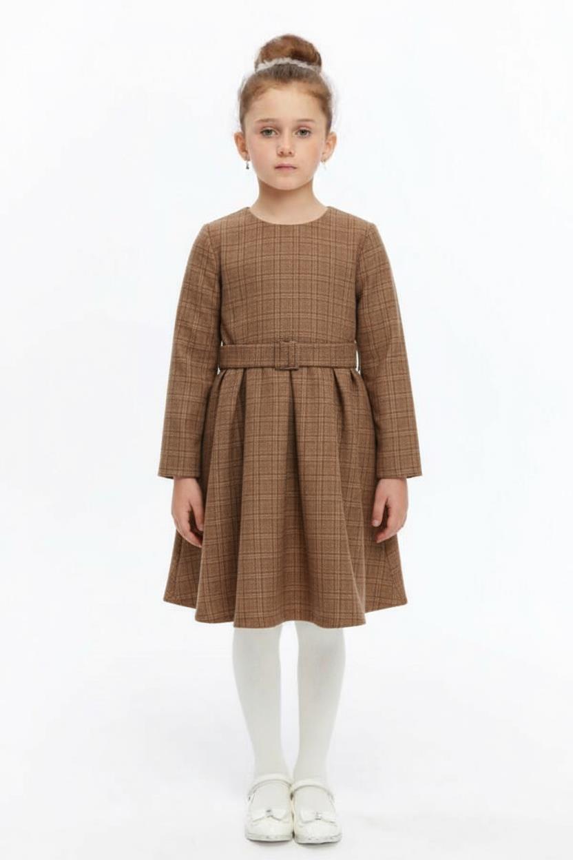 Kız Çocuk Elbise 6-10 Yaş 403 Ekru - 4