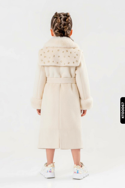 Kız Çocuk Elbise ve Kaban Takmı 2-6 Yaş 400 Ekru - 2