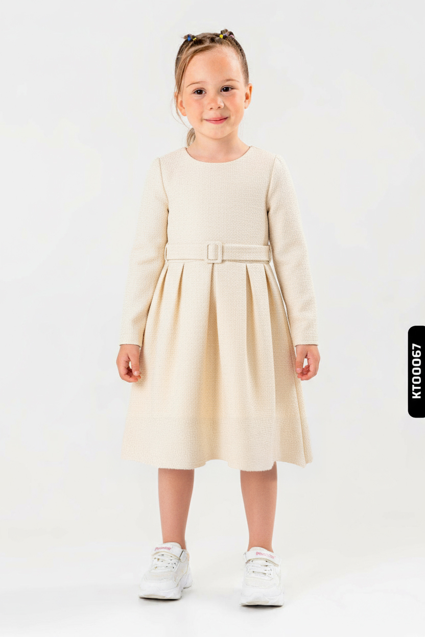 Kız Çocuk Elbise 6-10 Yaş 500 Haki - 3
