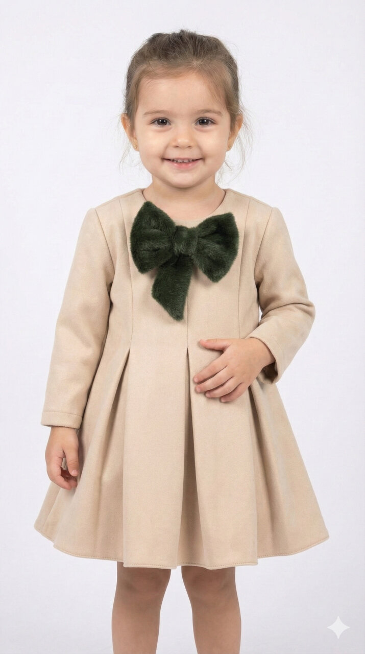 Kız Çocuk Elbise 2-6 Yaş 492 Haki - 3