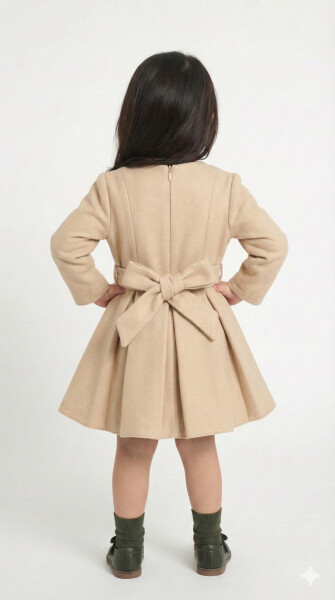 Kız Çocuk Elbise 2-6 Yaş 492 Haki - 5