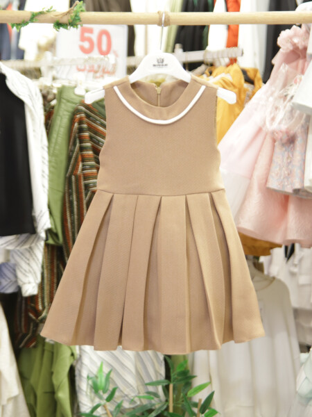 Kız Çocuk Elbise 2-6 Yaş 602 Ekru - 5