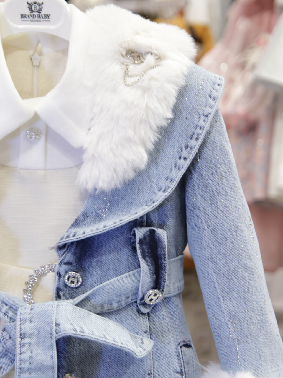 Kiz Çocuk Elbise 6-10 Yaş 527 Mavi - 7