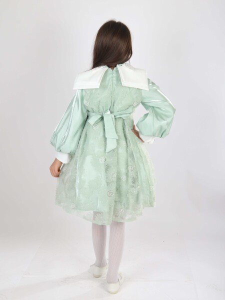 Kız Çocuk Elbise 7-11 Yaş 2709 Yeşil - 2